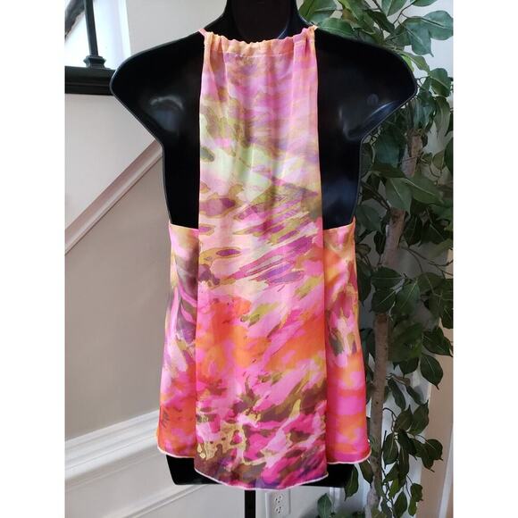 Jennifer Lopez Women's Multicolor Polyester Scoop Neck Sleeveless Top Blouse XS - Picture 6 of 11
